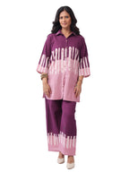 Fash'O'Holic Women's Dual Tone Purple Cotton Co-Ord Set