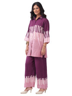 Fash'O'Holic Women's Dual Tone Purple Cotton Co-Ord Set