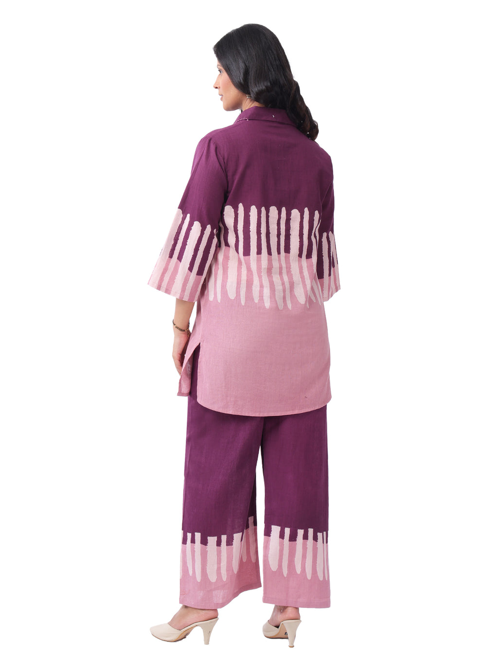 Fash'O'Holic Women's Dual Tone Purple Cotton Co-Ord Set