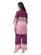 Fash'O'Holic Women's Dual Tone Purple Cotton Co-Ord Set