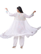 Women's Premium Cotton Slub Floral Printed 3-Piece Co-ord Set with Long Shrug | Designer Ethnic Lounge Wear