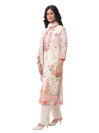 FOH Ivory Floral Printed Kurta Set with Dupatta
