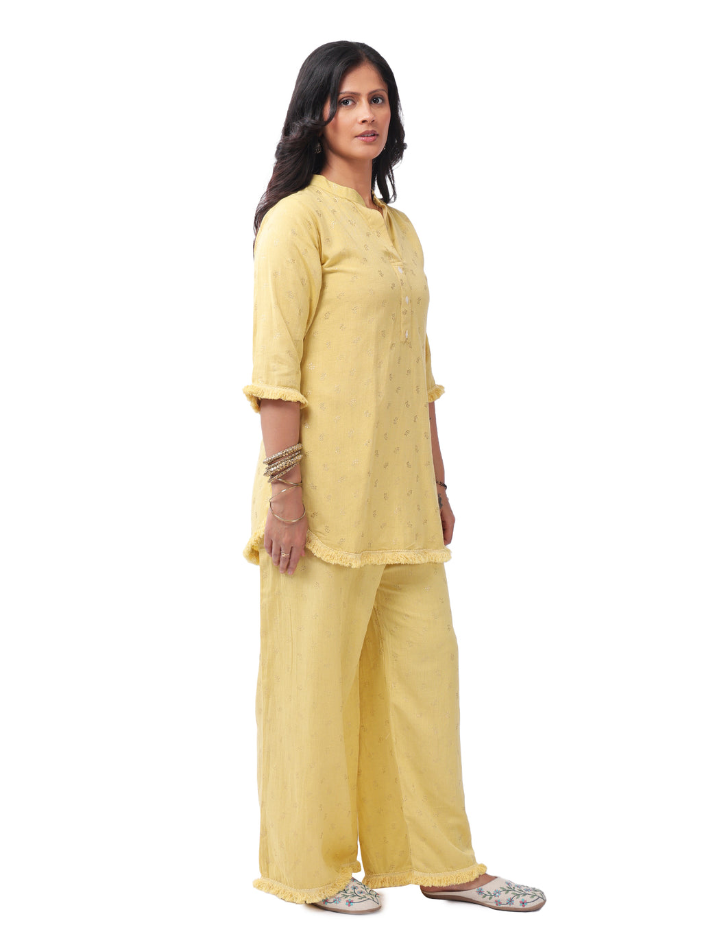 Fash'O'Holic Women's Premium Sunshine Yellow Cotton Co-ord Set
