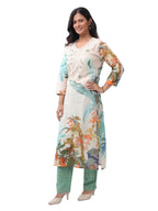 Fash'O'Holic Women's Monochrome Abstract Printed Rayon Midi Dress with Tie-Up Belt