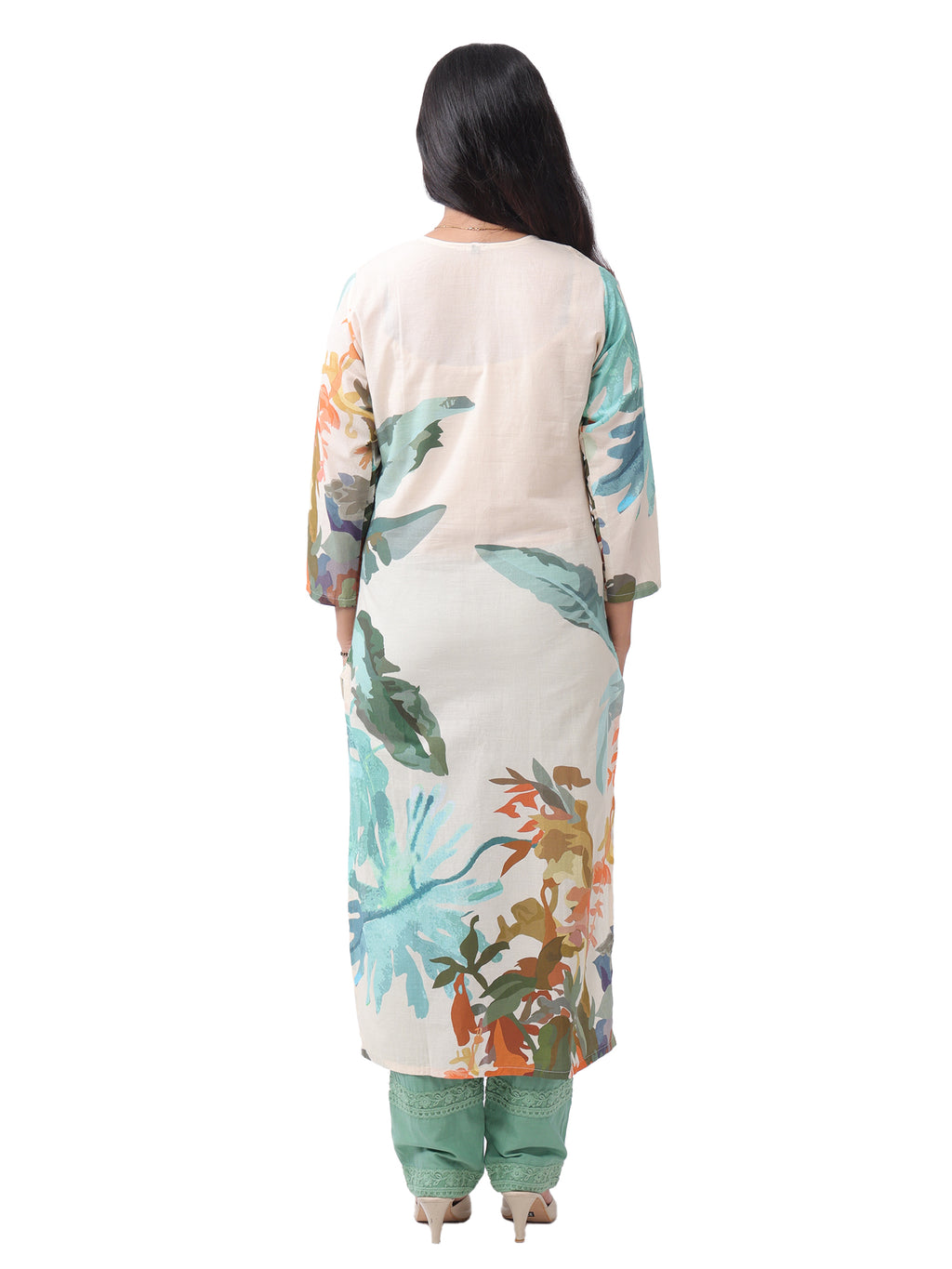 Fash'O'Holic Women's Monochrome Abstract Printed Rayon Midi Dress with Tie-Up Belt