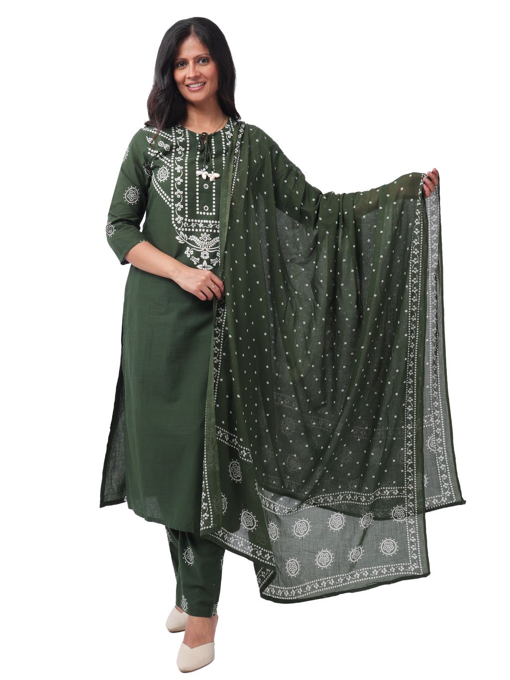Women's Premium Cotton Printed 3-Piece Kurta Pant Set with Dupatta | Elegant Ethnic Wear for Daily, Office & Festive Wear