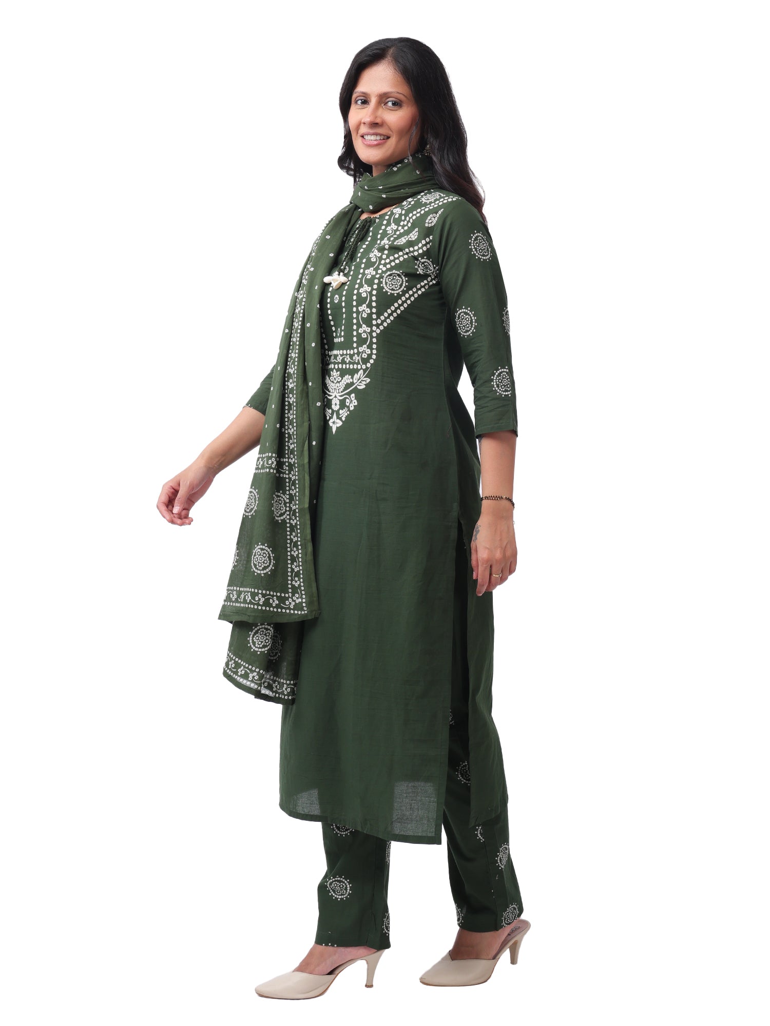 Women's Premium Cotton Printed 3-Piece Kurta Pant Set with Dupatta | Elegant Ethnic Wear for Daily, Office & Festive Wear
