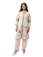 Fash'O'Holic Women's Premium Peach Printed Cotton Kurta Pant Set