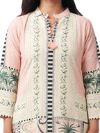 Fash'O'Holic Women's Premium Peach Printed Cotton Kurta Pant Set