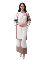 Fash'O'Holic Women's Premium Striped Cotton Kurta Pant Set with Printed Sleeves