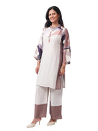 Fash'O'Holic Women's Premium Striped Cotton Kurta Pant Set with Printed Sleeves