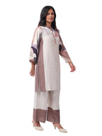 Fash'O'Holic Women's Premium Striped Cotton Kurta Pant Set with Printed Sleeves