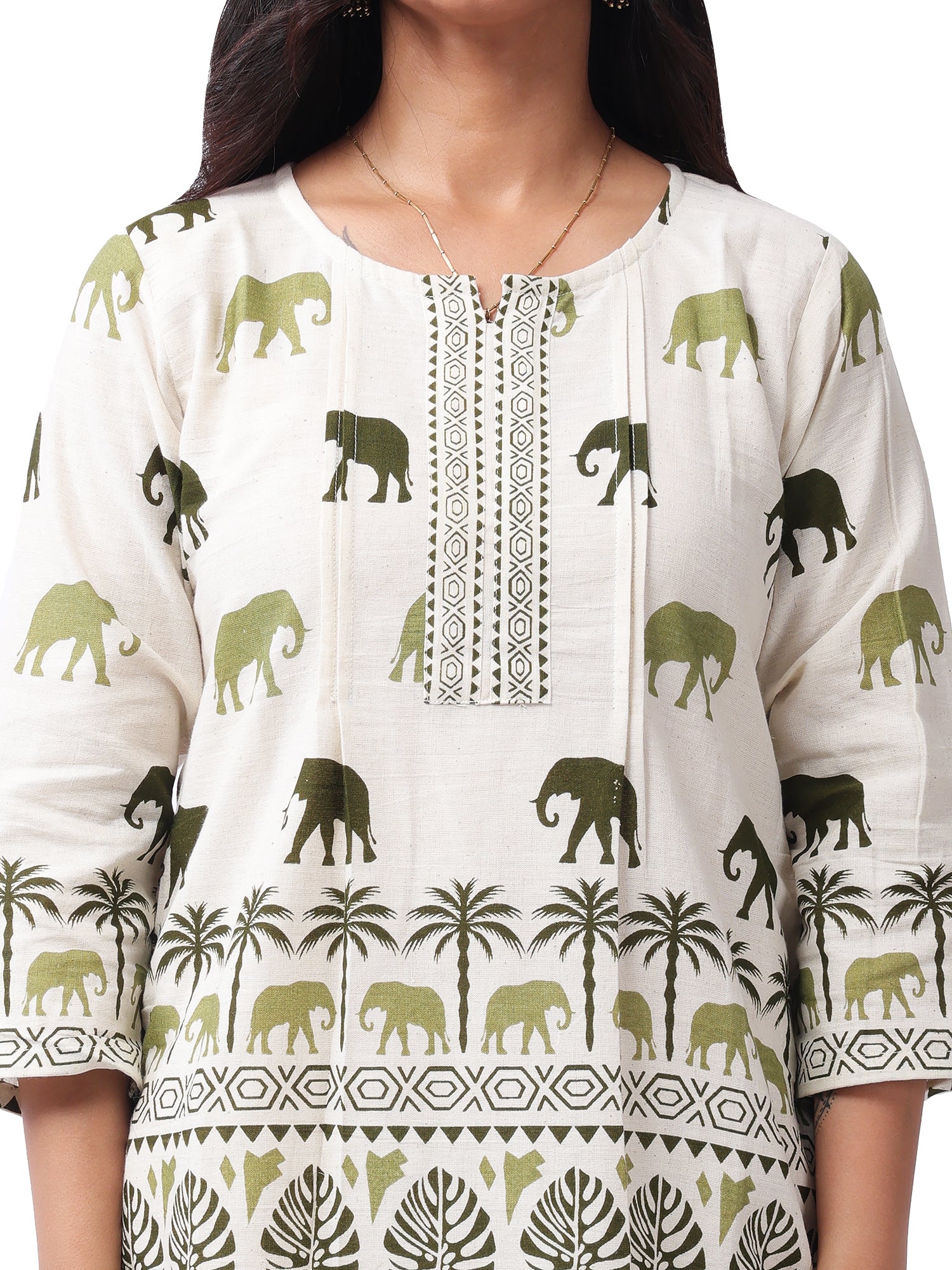 Women's Premium Ita Cotton Printed Co-Ord Set | Elephant & Palm Tree Print | Casual Summer Wear